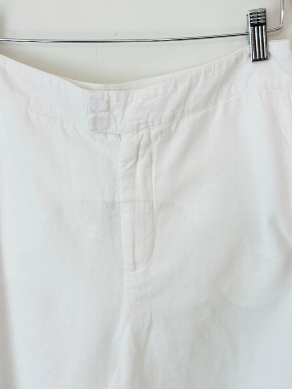 Anthroplogie White Linen Palazzo Pants Size 8 Wide Leg Boho Coastal - Picture 4 of 15